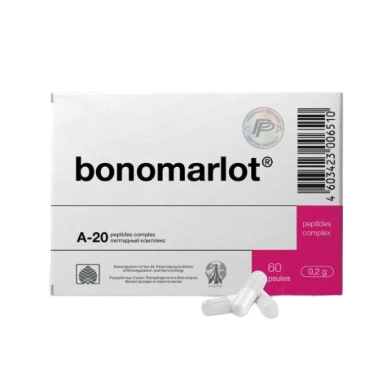 Bonomarlot - A-20 Original Khavinson Bone Marrow Peptide Bioregulator - 60 Capsules