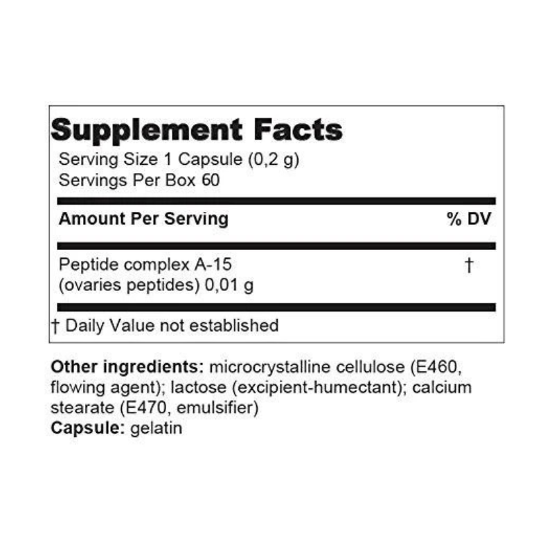 Ovary Peptide Bioregulator (A-15 Zhenoluten) 60 Capsules