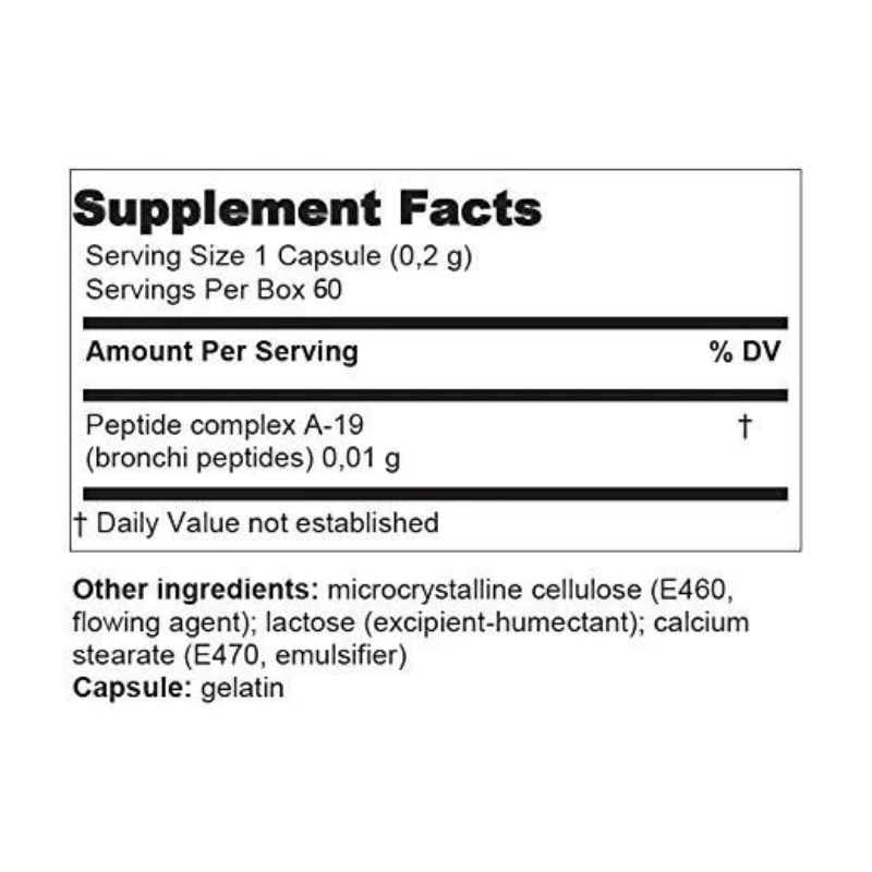 Taxorest - A-19 Lung Peptide Bioregulator - 60 Capsules